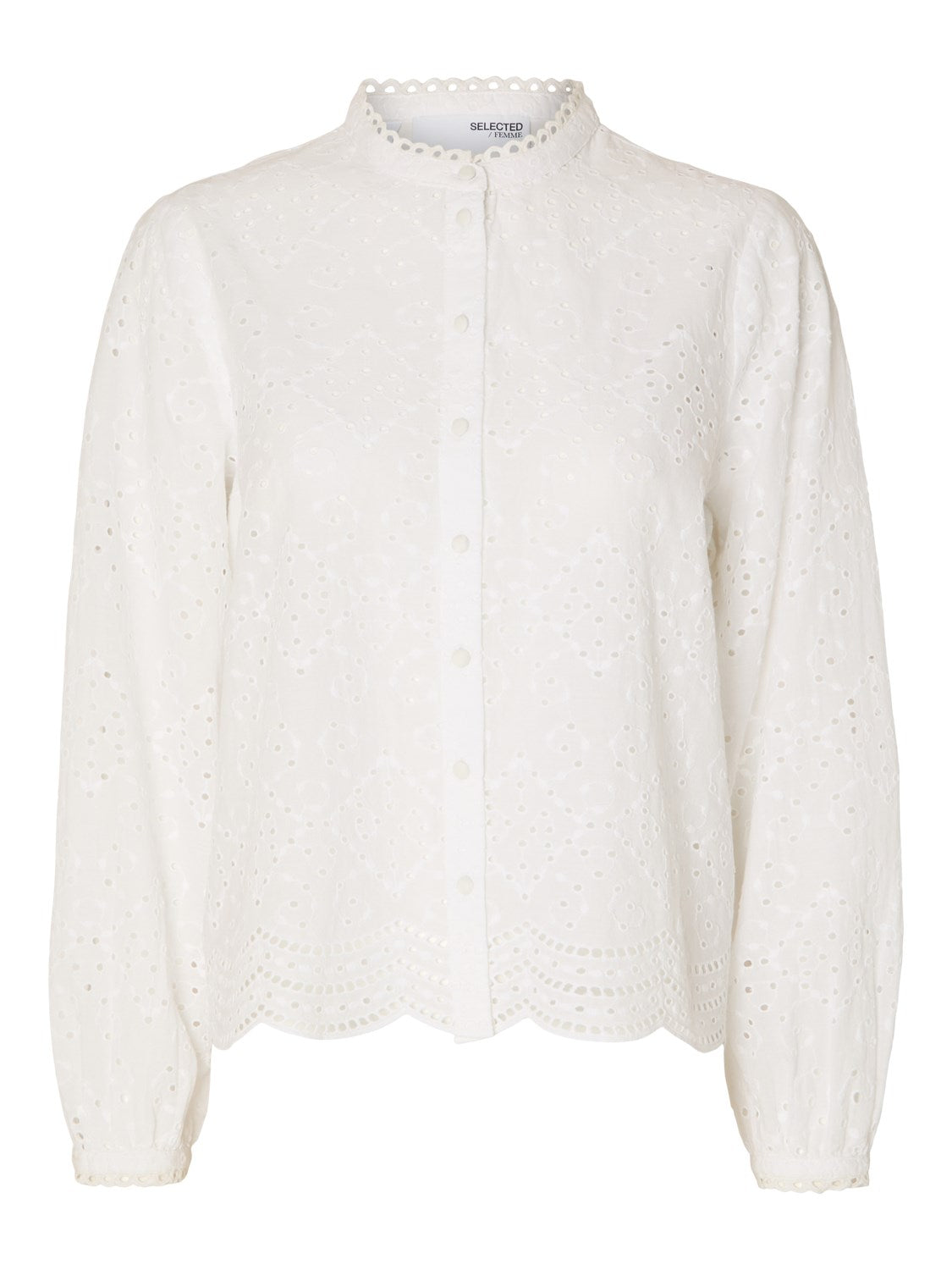 Tatiana L/S Embr Skjorta - Bright White