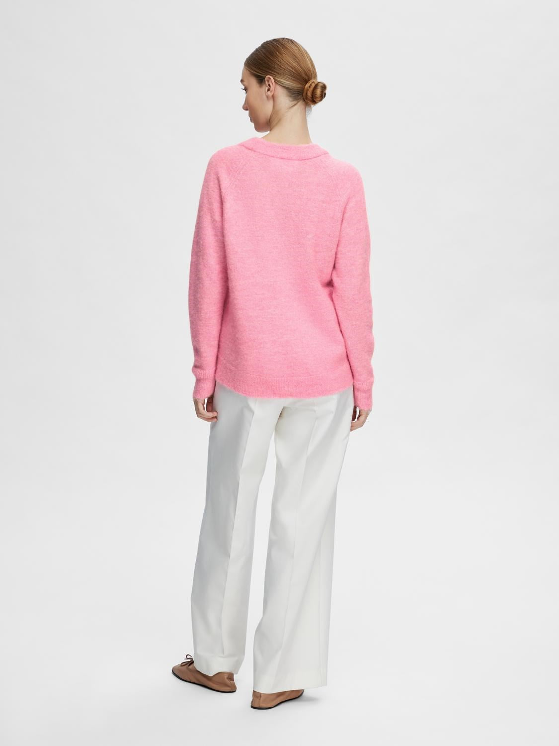 Lulu Ls Knit O-Neck - Moonlite Mauve Melange