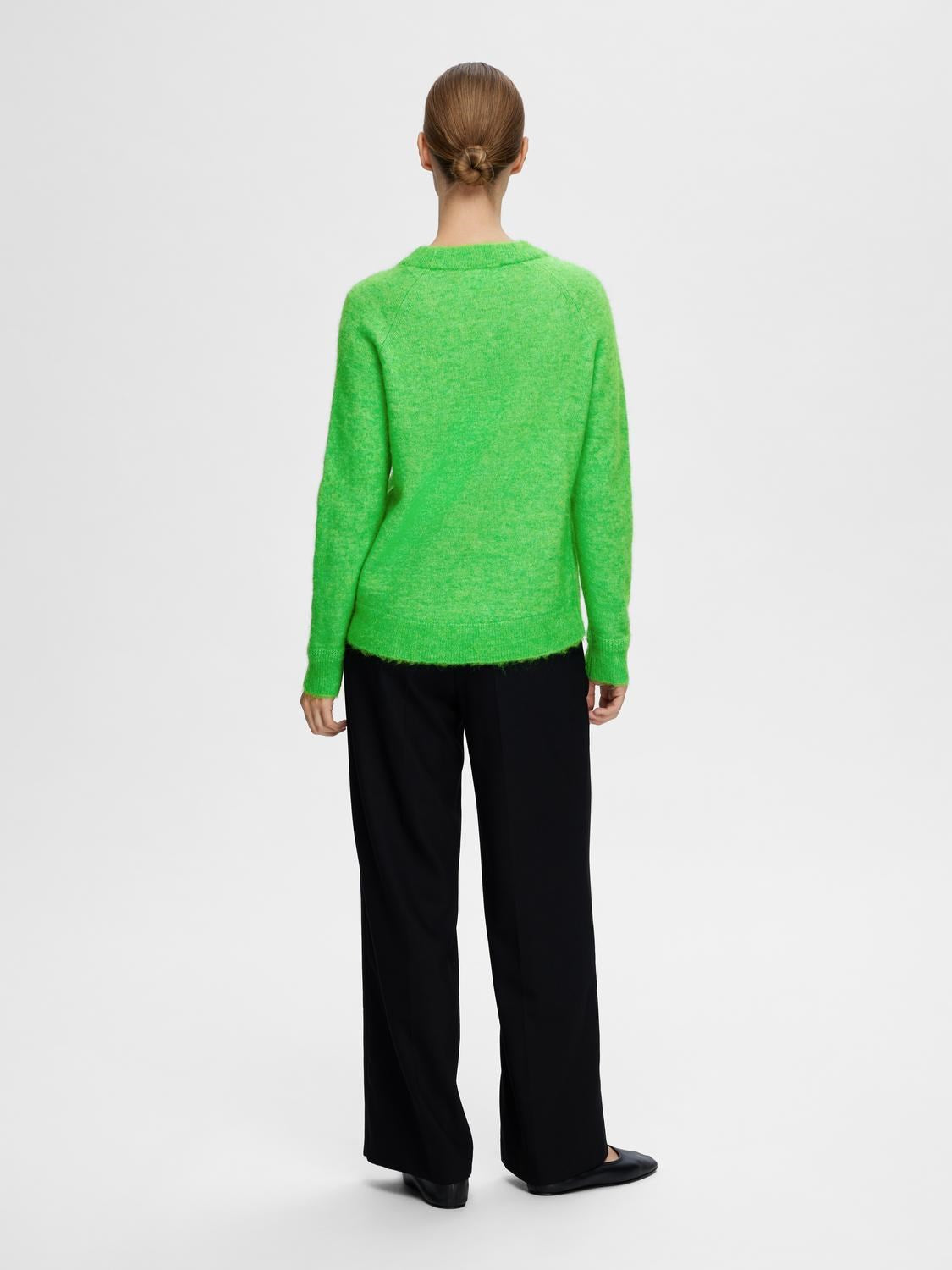 Lulu Ls Knit O-Neck - Classic Green Melange