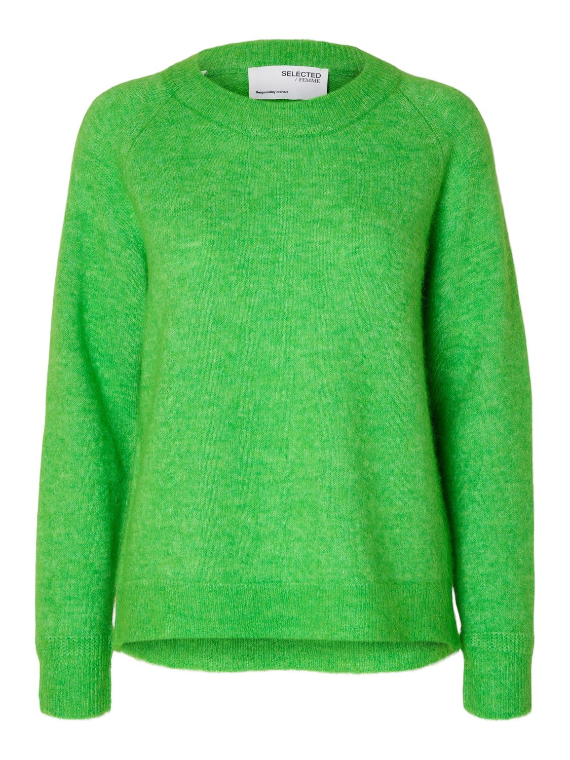 Lulu Ls Knit O-Neck - Classic Green Melange