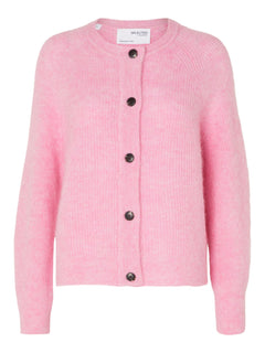 Lulu Ls Knit Short Cardigan - Moonlight Mauve Melange