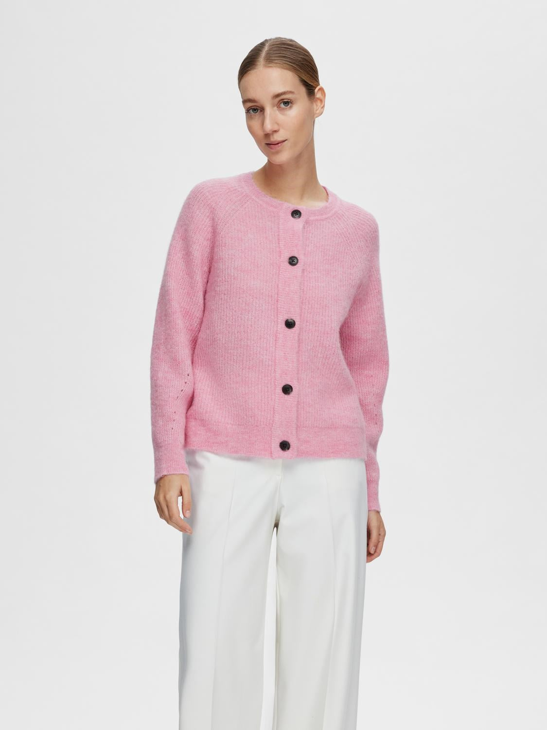 Lulu Ls Knit Short Kofta - Moonlight Mauve Melange