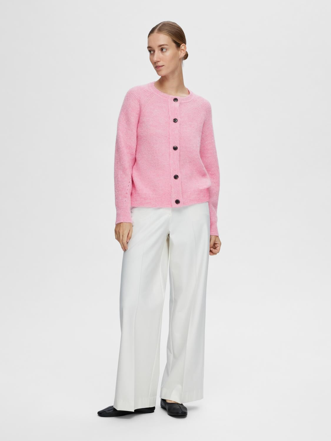 Lulu Ls Knit Short Kofta - Moonlight Mauve Melange