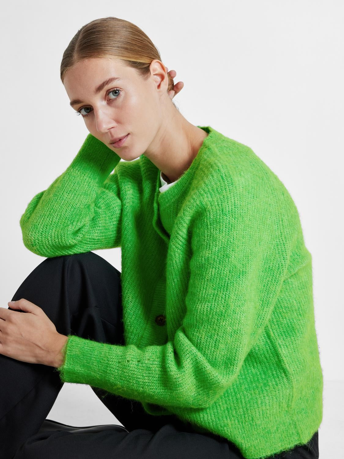 Lulu Ls Knit Short Kofta - Classic Green Melange