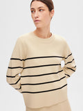 Liva Ls Knit O-Neck - Birch/Black