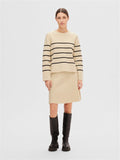 Liva Ls Knit O-Neck - Birch/Black