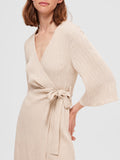 Maurine 3/4 Short Wrap Dress EX - Sandshell