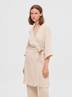 Maurine 3/4 Short Wrap Dress EX - Sandshell