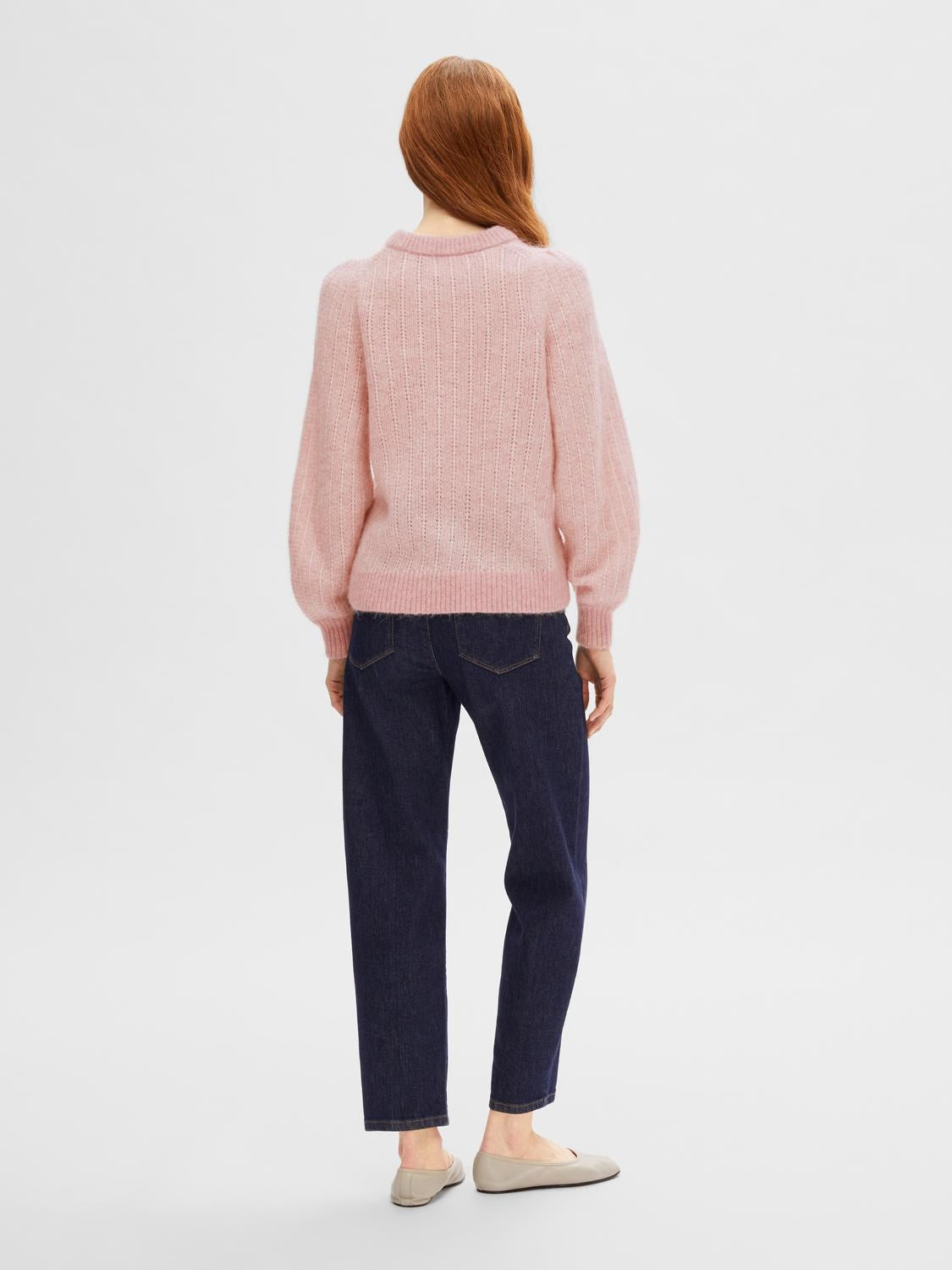 Mejse Ls Knit O-Neck - Pink Nectar Birch