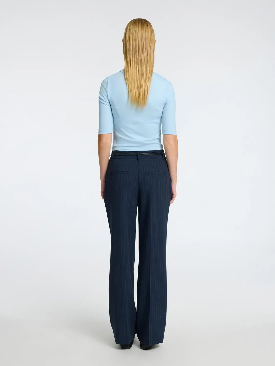 Dianna 2/4 O-Neck Top Noos - Cashmere Blue
