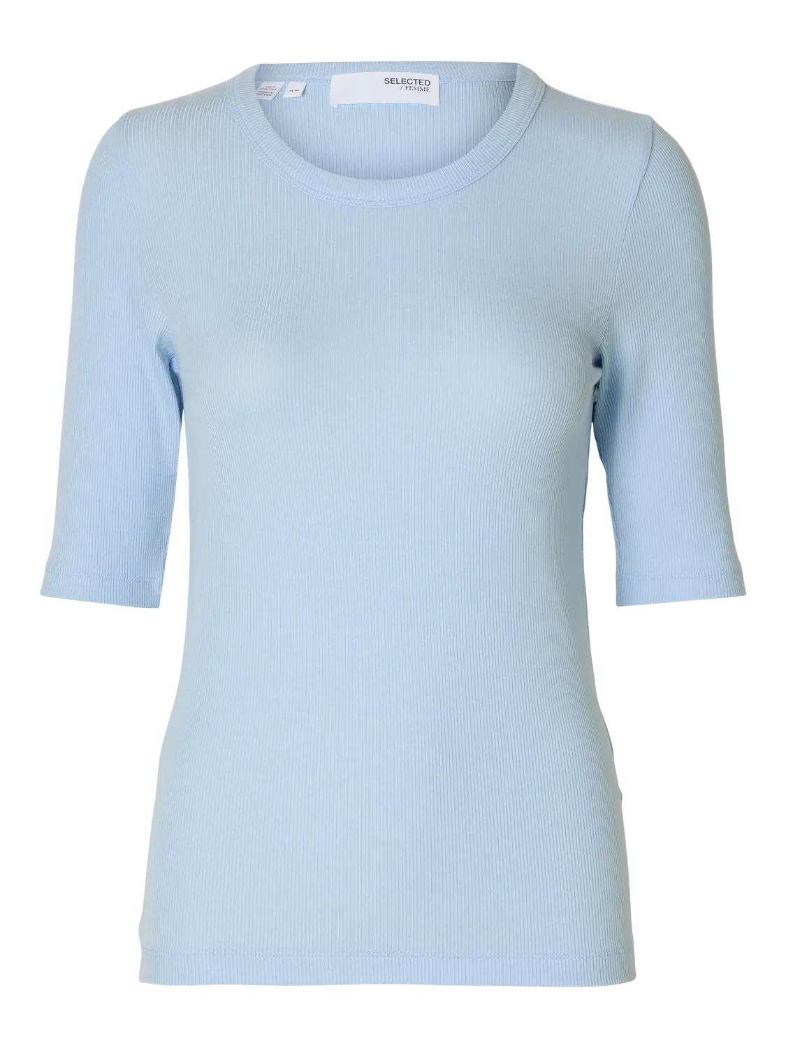 Dianna 2/4 O-Neck Top Noos - Cashmere Blue