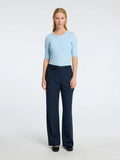 Dianna 2/4 O-Neck Top Noos - Cashmere Blue