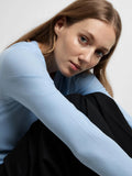 Dianna LS O-Neck Topp - Cashmere Blue