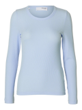 Dianna LS O-Neck Topp - Cashmere Blue