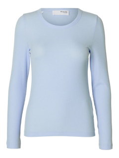 Dianna Ls O-Neck Top - Cashmere Blue