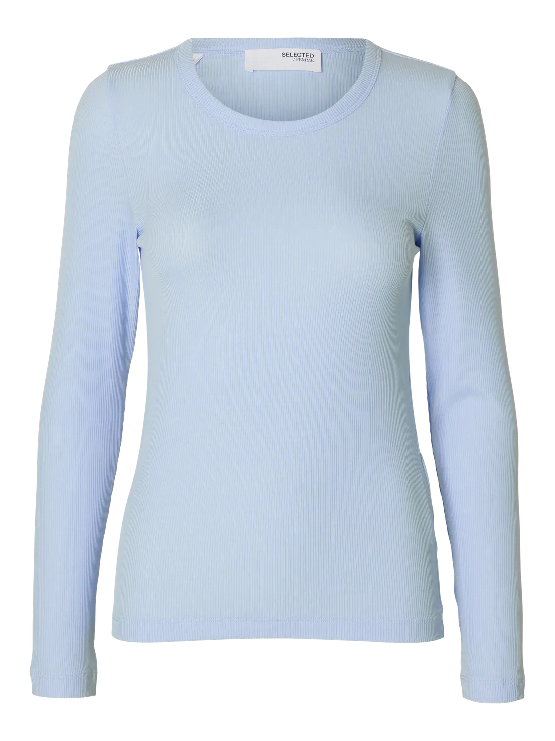Dianna LS O-Neck Topp - Cashmere Blue