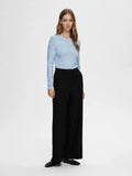 Dianna LS O-Neck Topp - Cashmere Blue