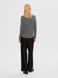 Lulu Ls Knit O-Neck - Medium Grey Melange