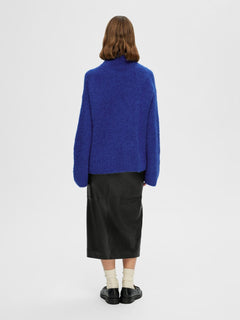 Gabella LS Knit High-Neck W - Surf The Web Melange