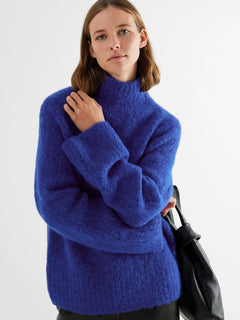 Gabella LS Knit High-Neck W - Surf The Web Melange