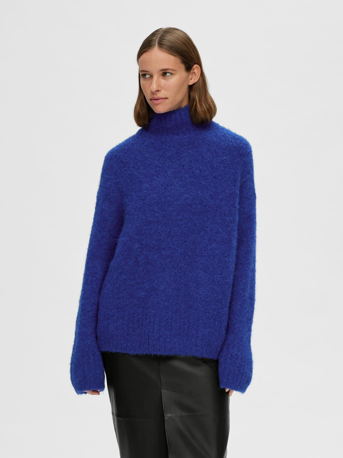 Gabella LS Knit High-Neck W - Surf The Web Melange
