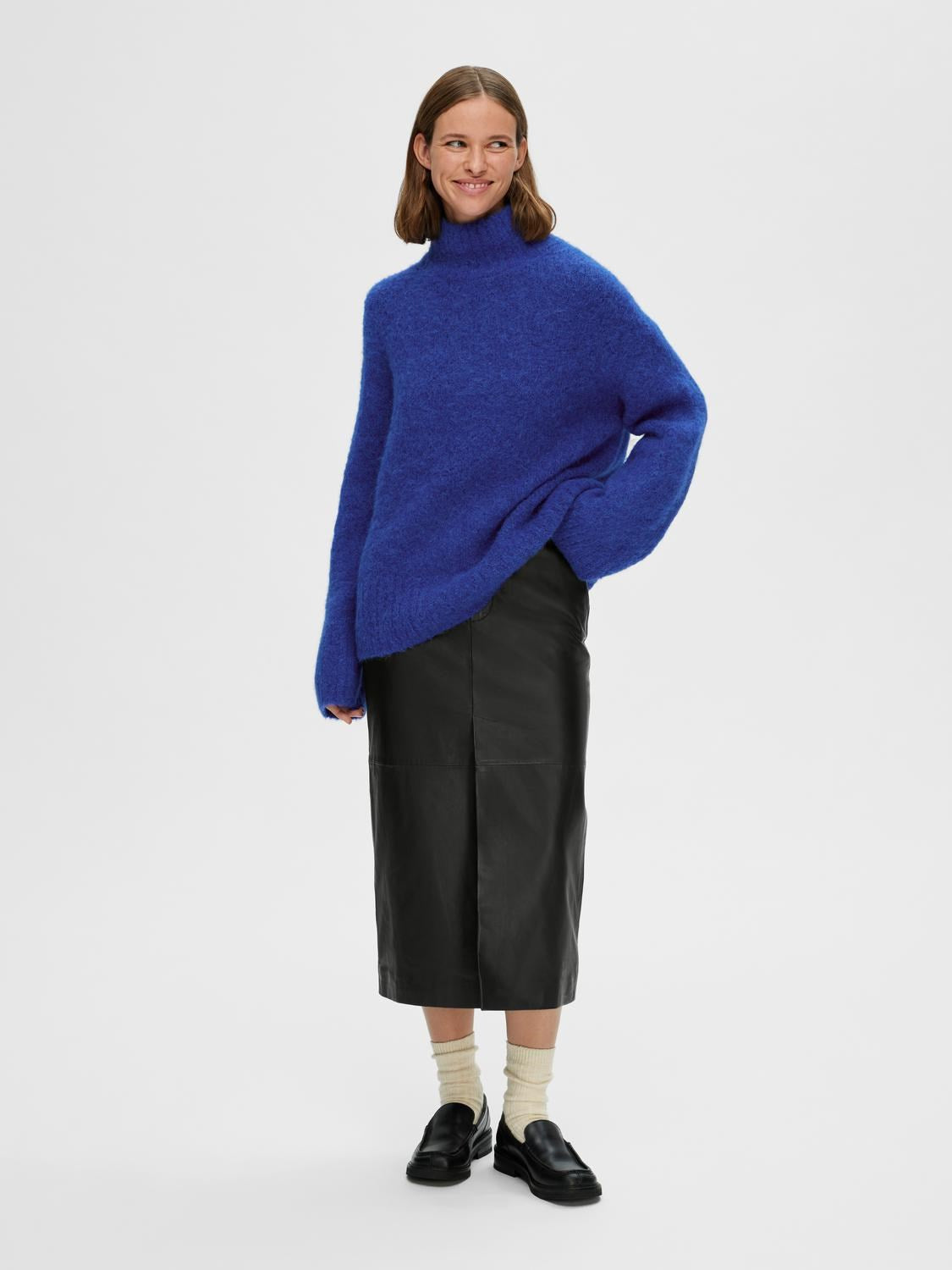 Gabella LS Knit High-Neck W - Surf The Web Melange