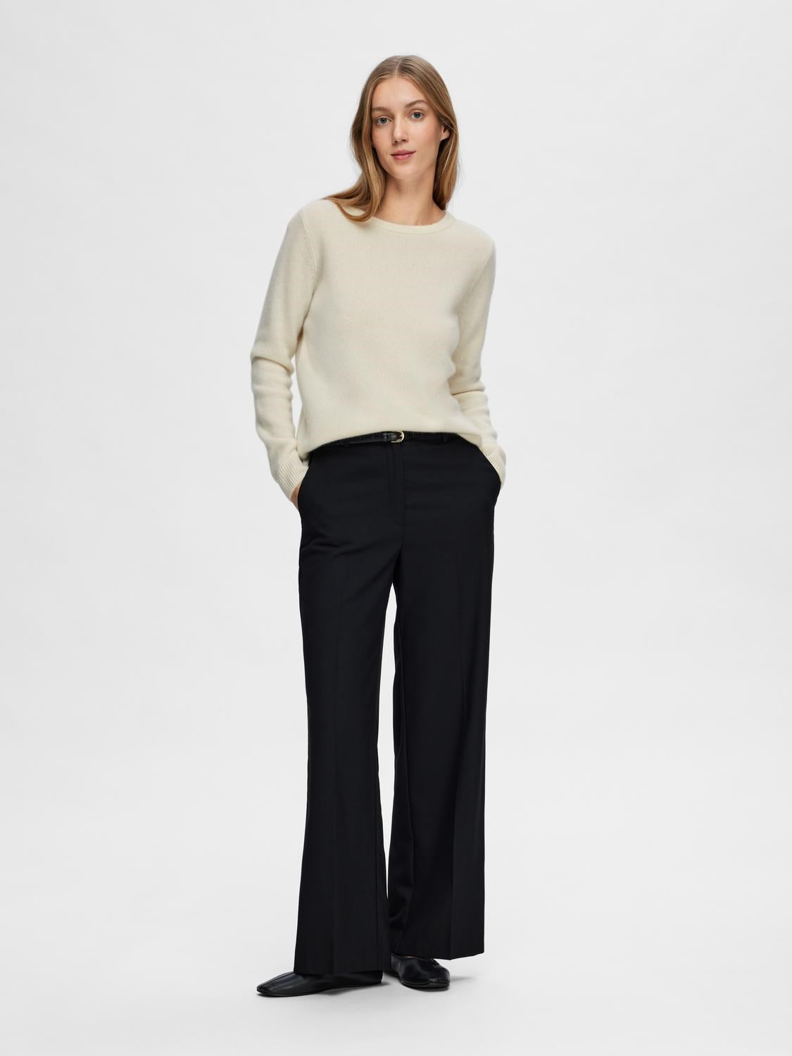Manila LS Knit Cashmere O-Neck - Birch
