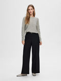 Manila LS Knit Cashmere O-Neck - Light Grey Melange