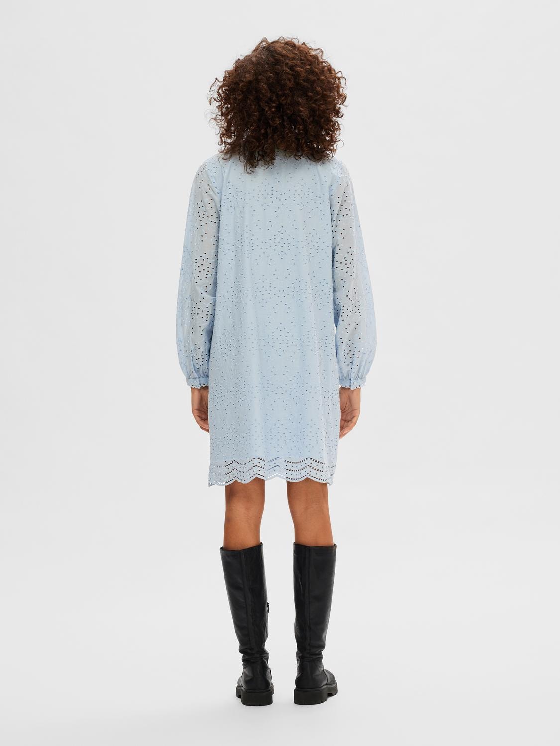 Tatiana Ls Short Embr Dress - Cashmere Blue