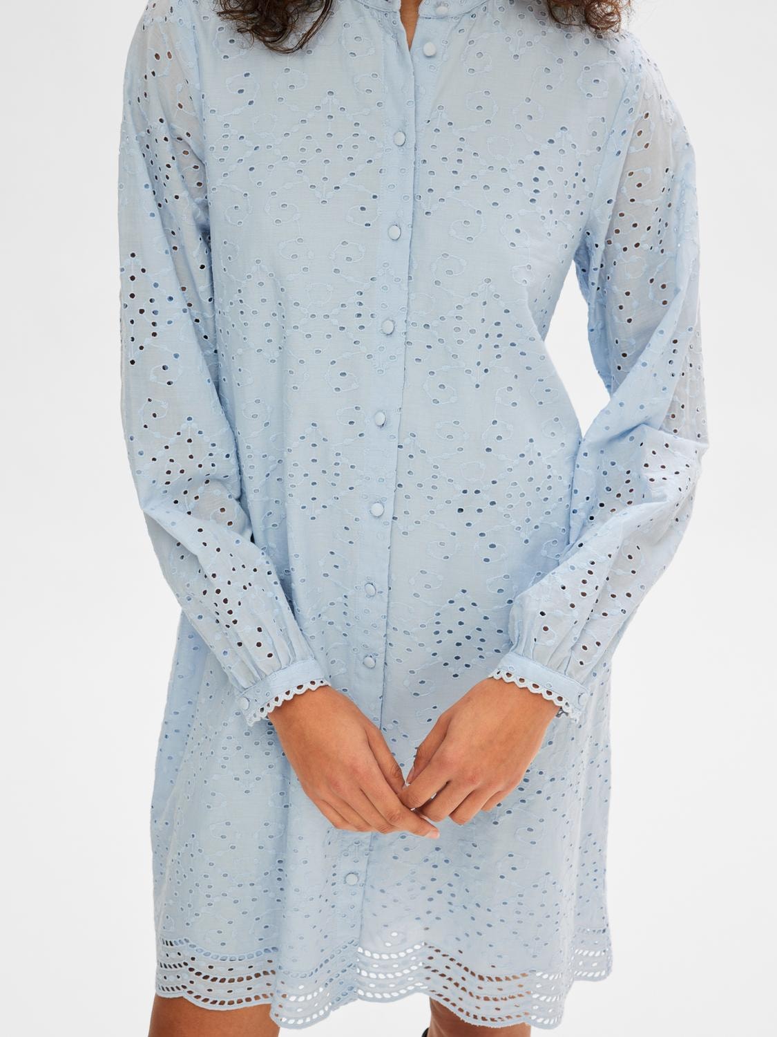 Tatiana Ls Short Embr Dress - Cashmere Blue