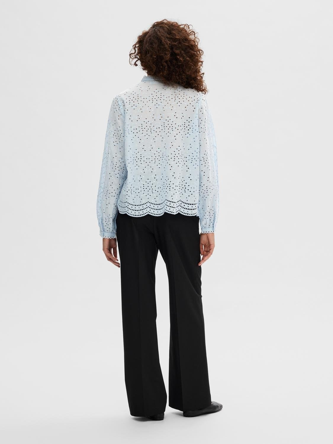 Tatiana L/S Embr Shirt - Cashmere Blue