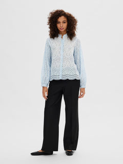 Tatiana L/S Embr Shirt - Cashmere Blue