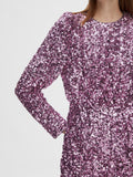Colyn LS Short Sequins Dress - Pink Lavender