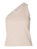 Anna One Shoulder Top - Oatmeal Melange
