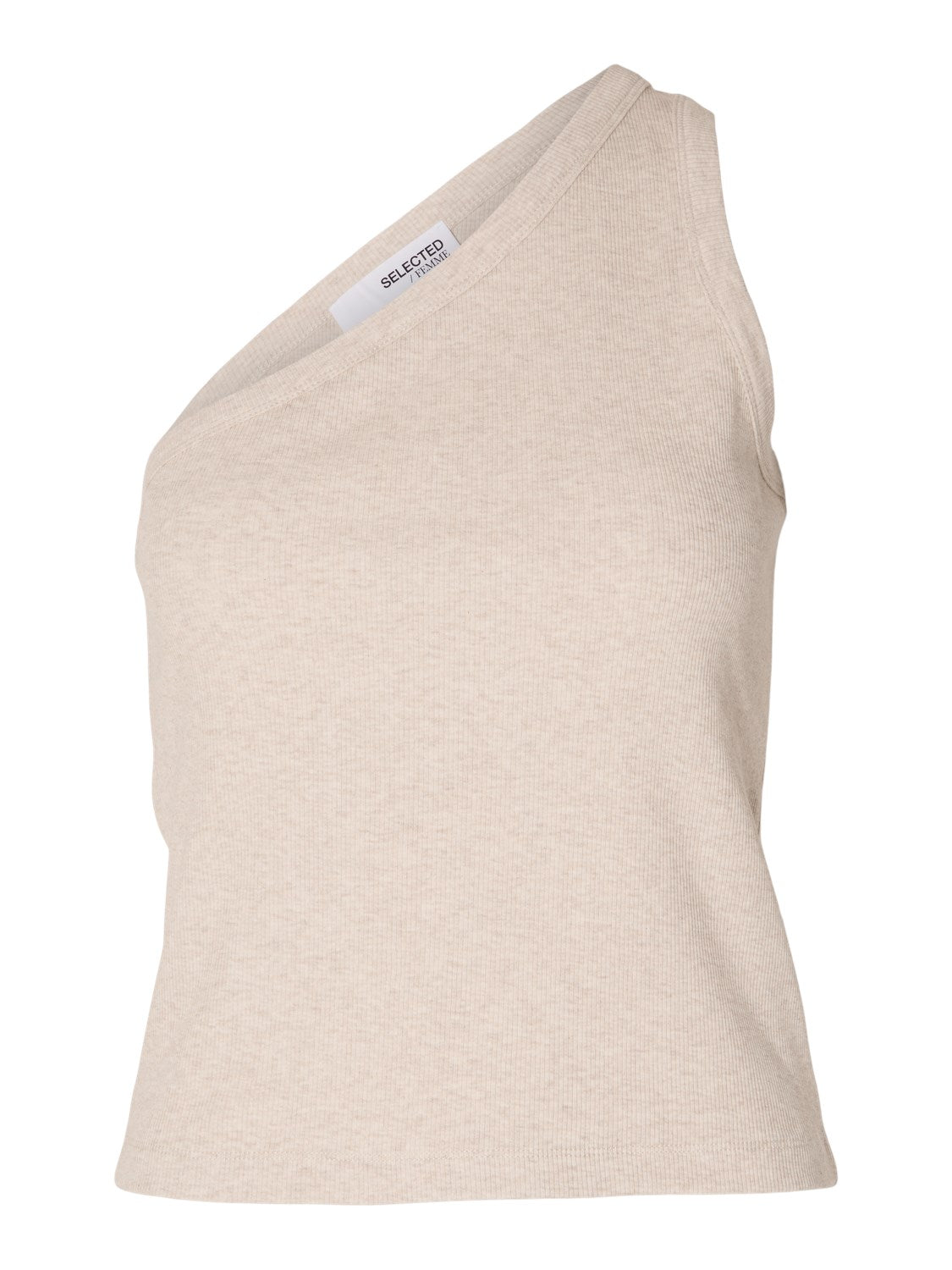 Anna One Shoulder Top - Oatmeal Melange