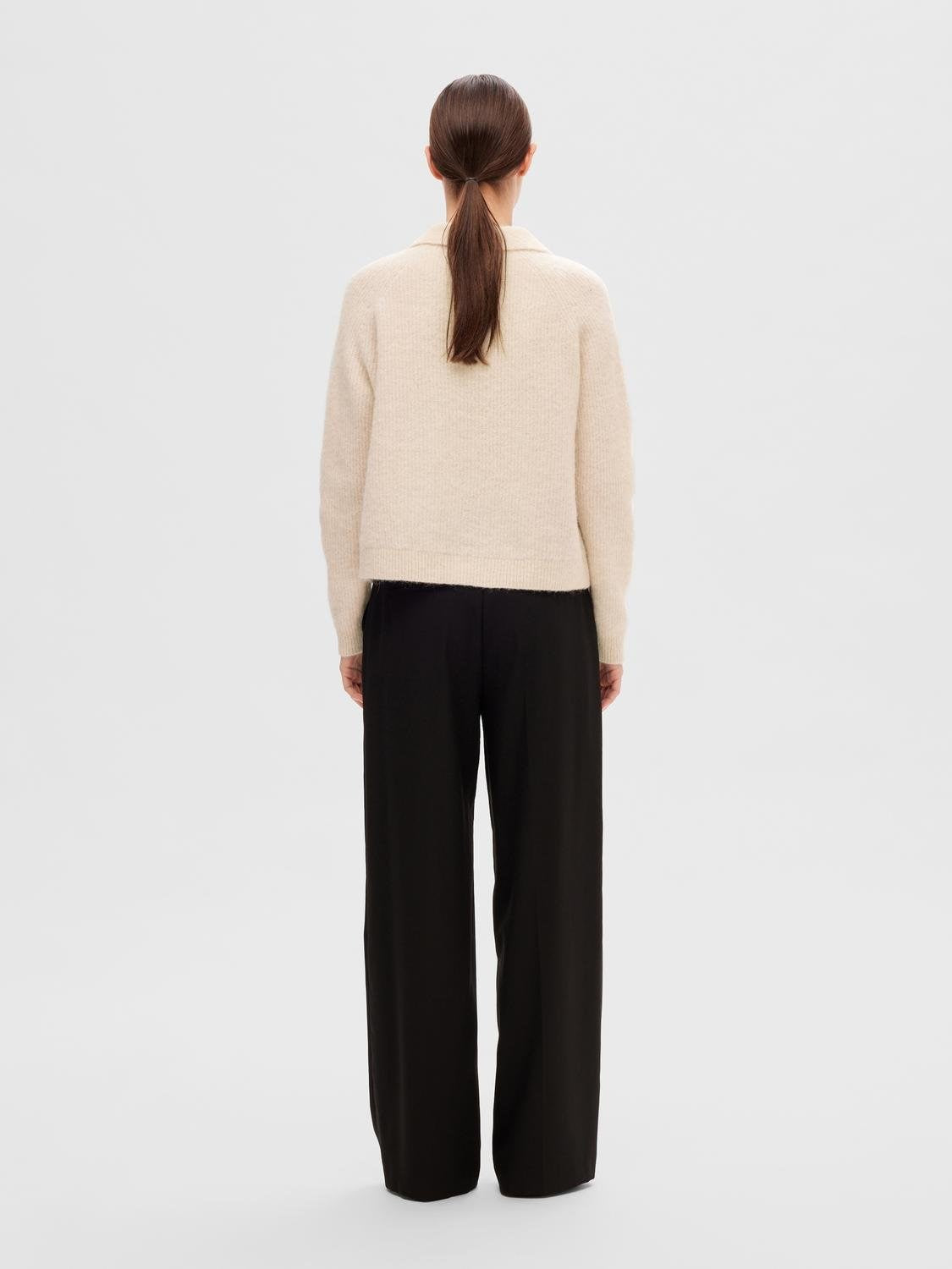 Sia-Mynte Ls Half Zip Knit - Birch Melange