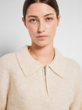 Sia-Mynte Ls Half Zip Knit - Birch Melange