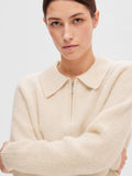 Sia-Mynte Ls Half Zip Knit - Birch Melange
