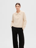 Sia-Mynte Ls Half Zip Knit - Birch Melange