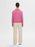 Sia-Mynte Ls Half Zip Knit - Phlox Pink Melange