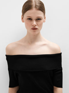 Caro Off Shoulder Knit - Black