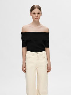 Caro Off Shoulder Knit - Black