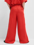 Lyra Hw Wide Linen Pant - Flame Scarlet