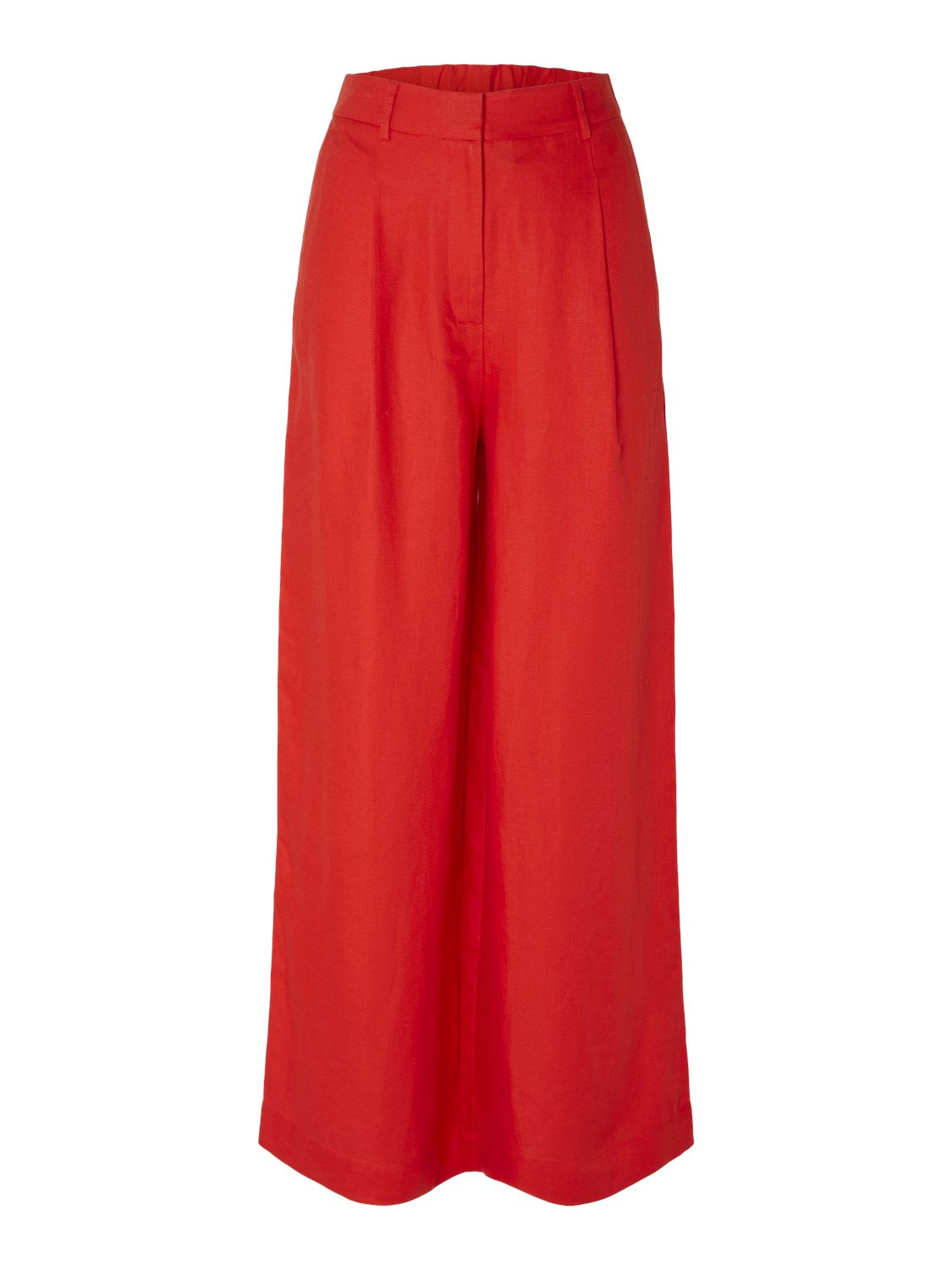Lyra Hw Wide Linen Pant - Flame Scarlet