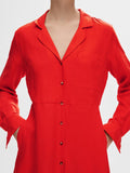 Lyra Ls Ankle Linen Shirt Dress - Flame Scarlet