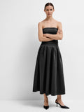 Aresia Hw Ankle Volume Skirt B - Black