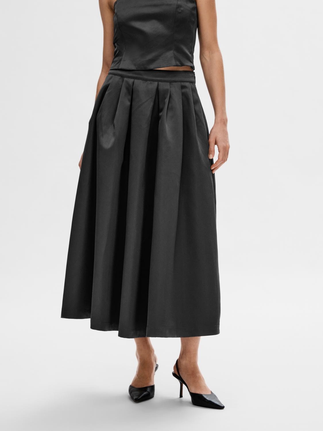 Aresia Hw Ankle Volume Skirt B - Black