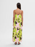Selected Femme Helinda Aop Ankle Strap Dress B - Lime Green Aop