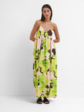 Selected Femme Helinda Aop Ankle Strap Dress B - Lime Green Aop