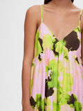 Selected Femme Helinda Aop Ankle Strap Dress B - Lime Green Aop